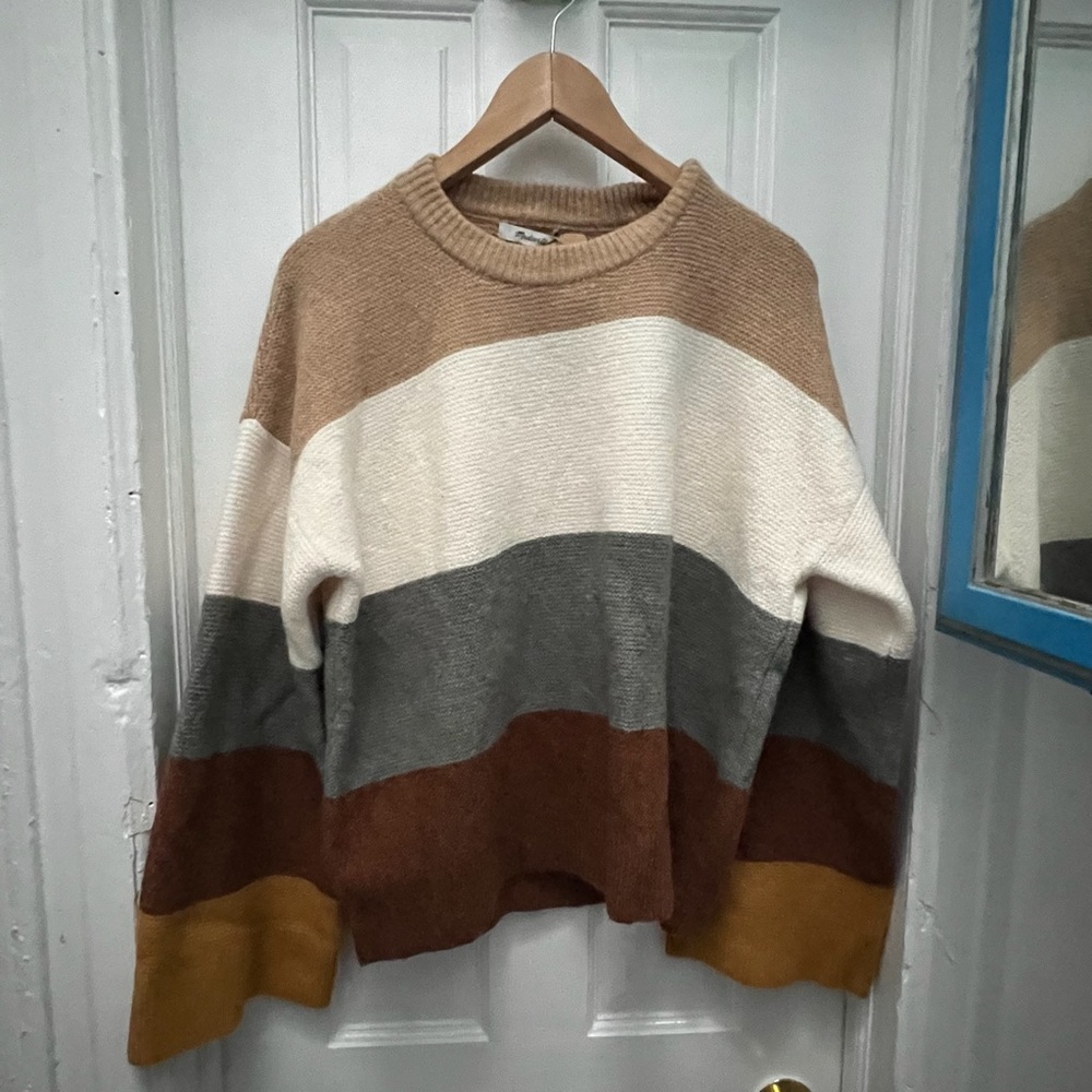 MADEWELL Color-block Bell Sleeve Sweater